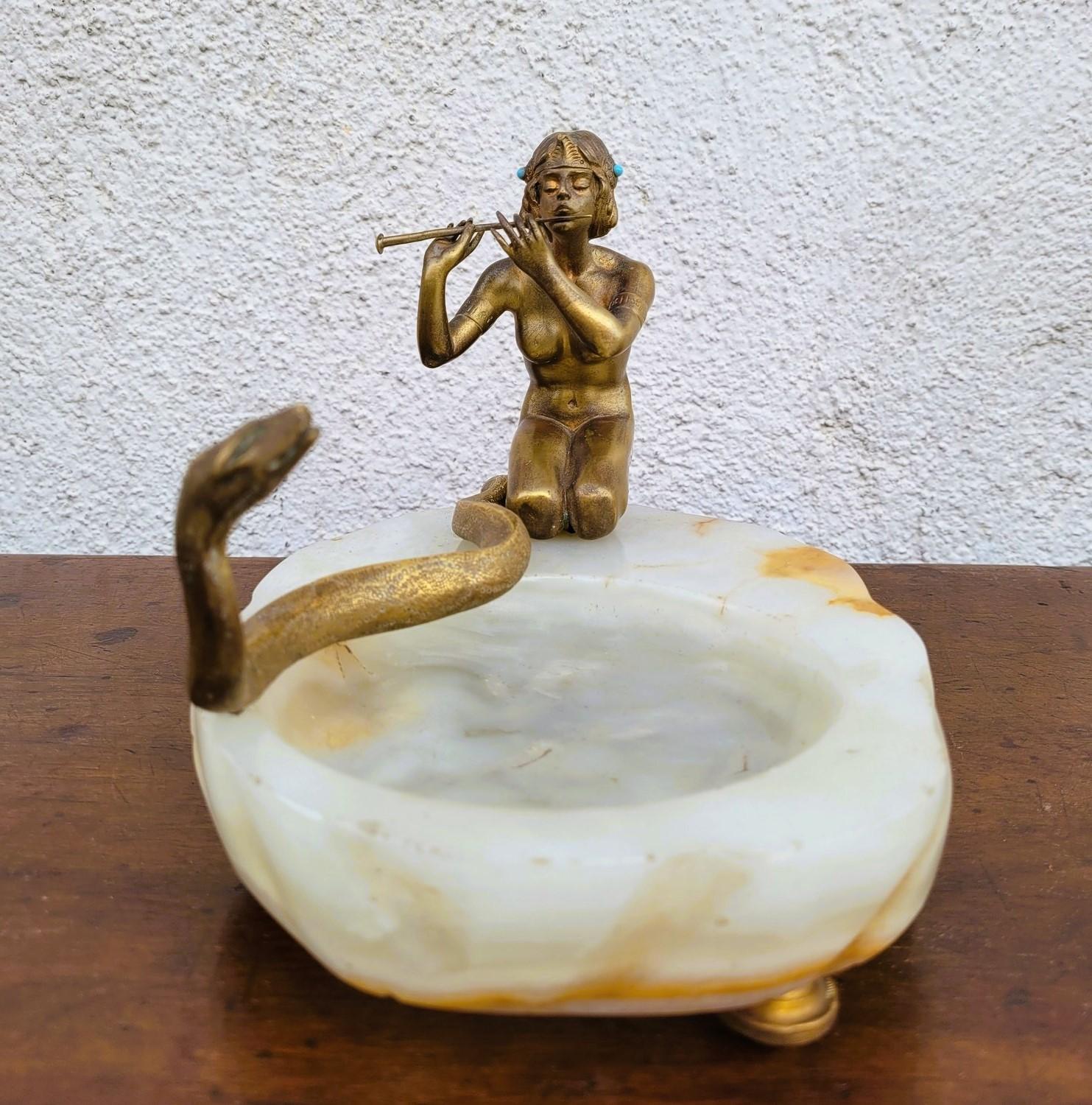 Incantatore di serpenti, nello stile di Preiss, Bronzo, Art Déco, XX secolo in vendita 13