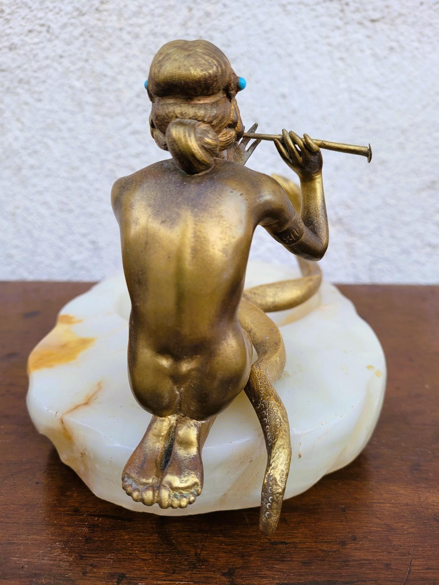 Incantatore di serpenti, nello stile di Preiss, Bronzo, Art Déco, XX secolo in vendita 5