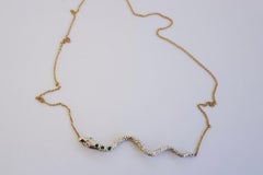 Serpent Choker Necklace Emerald Aquamarine Silver Gold Plated J Dauphin