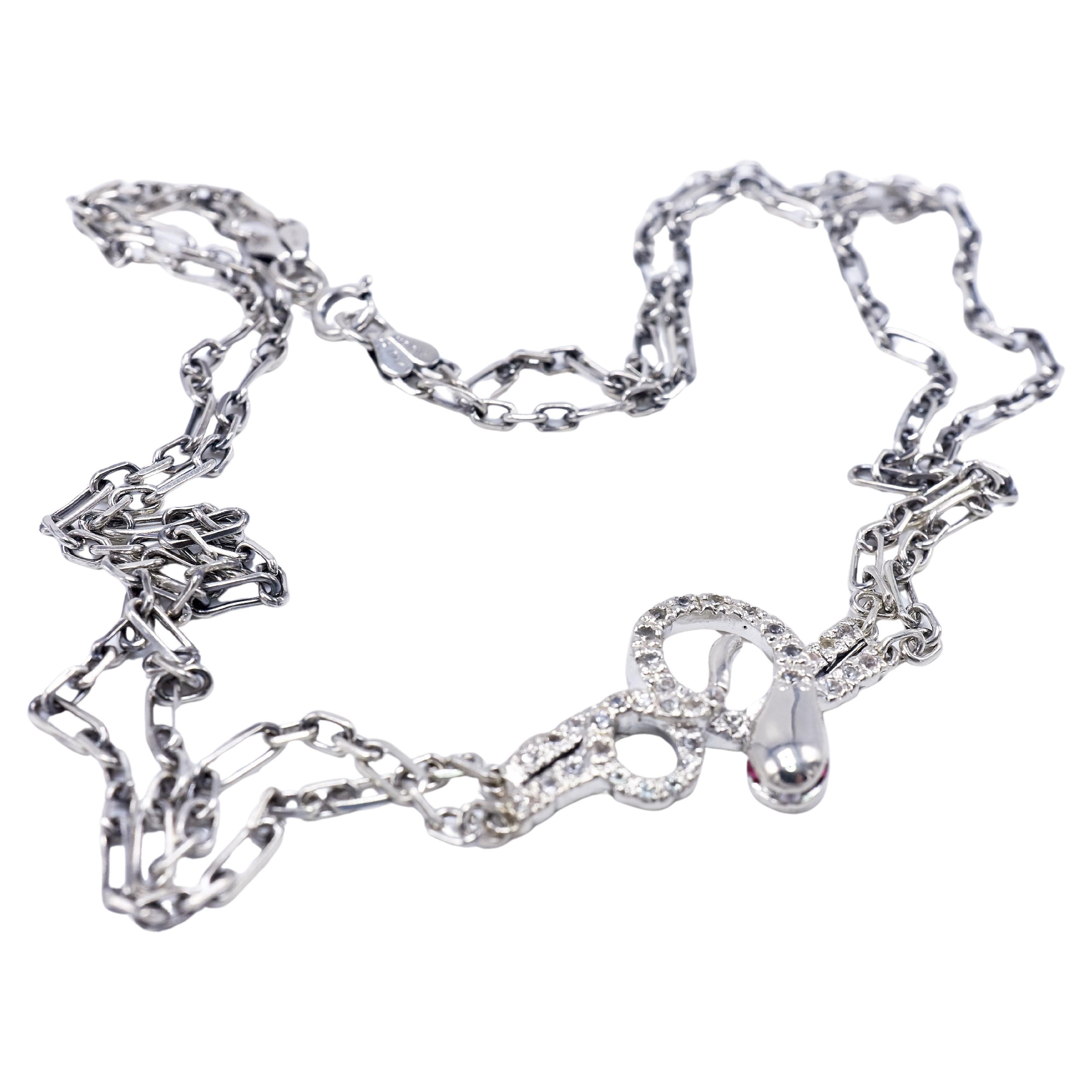 Snake Choker Necklace Serpent Silver Sapphire Ruby Victorian style

J DAUPHIN 'Internal selves