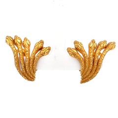 Snake Clip-On Earrings 22K Yellow Gold