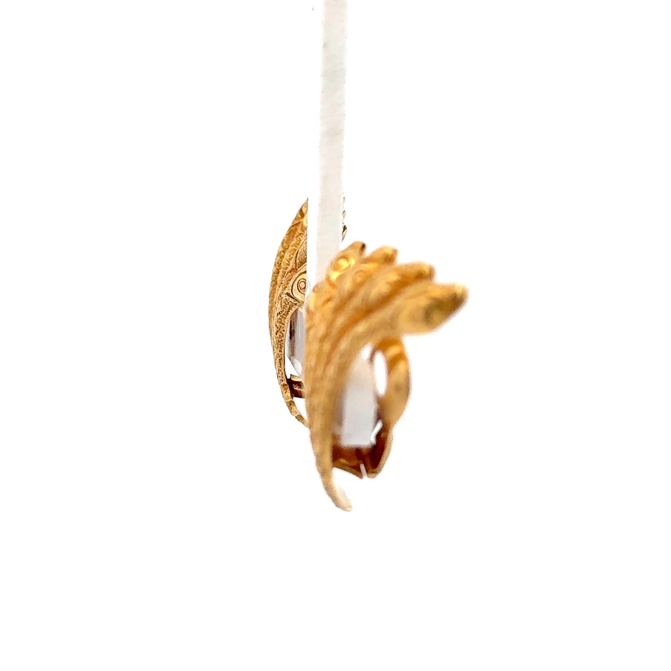 Snake Clip-On Earrings 22K Yellow Gold For Sale 1