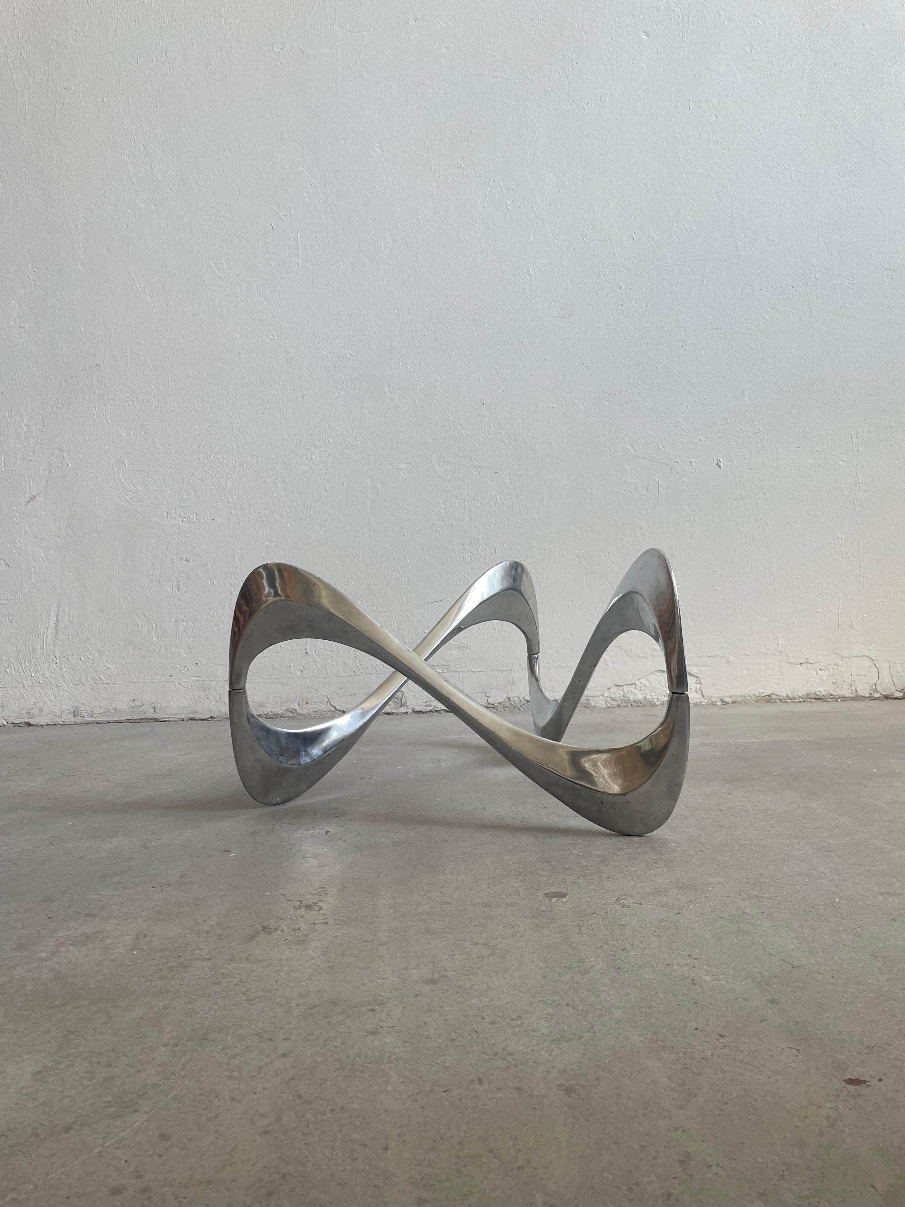 Aluminum Snake Coffee by Knut Hesterberg for Ronald Schmitt, Germany 1970's For Sale