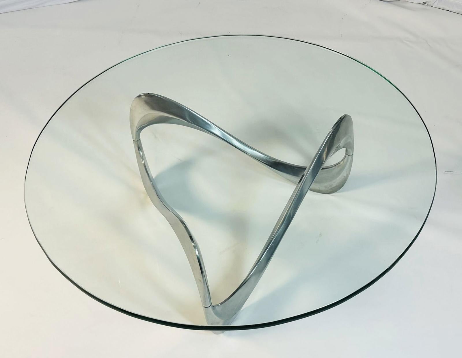 Aluminium Table basse serpent de Knut Hesterberg pour Ronald Schmitt en vente