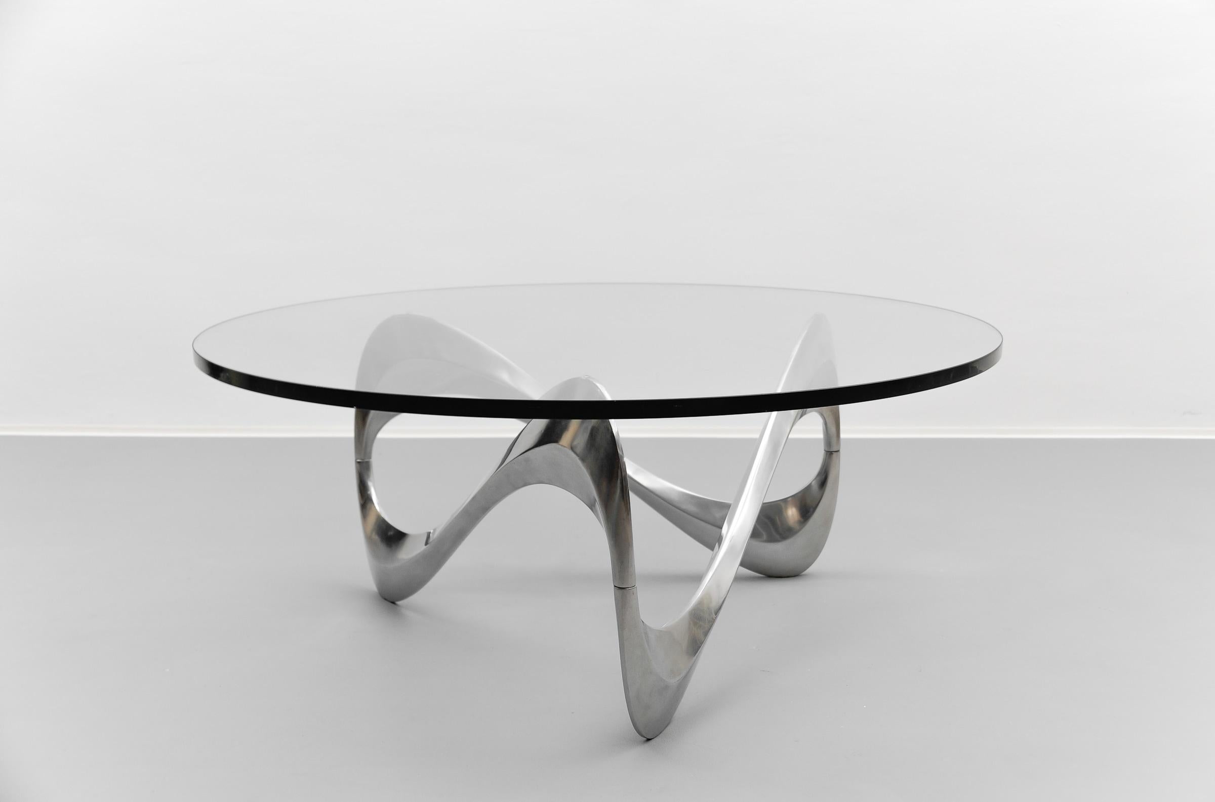 Snake Coffee Table by Knut Hesterberg for Ronald Schmitt, Germany 1970s In Good Condition For Sale In Nürnberg, Bayern