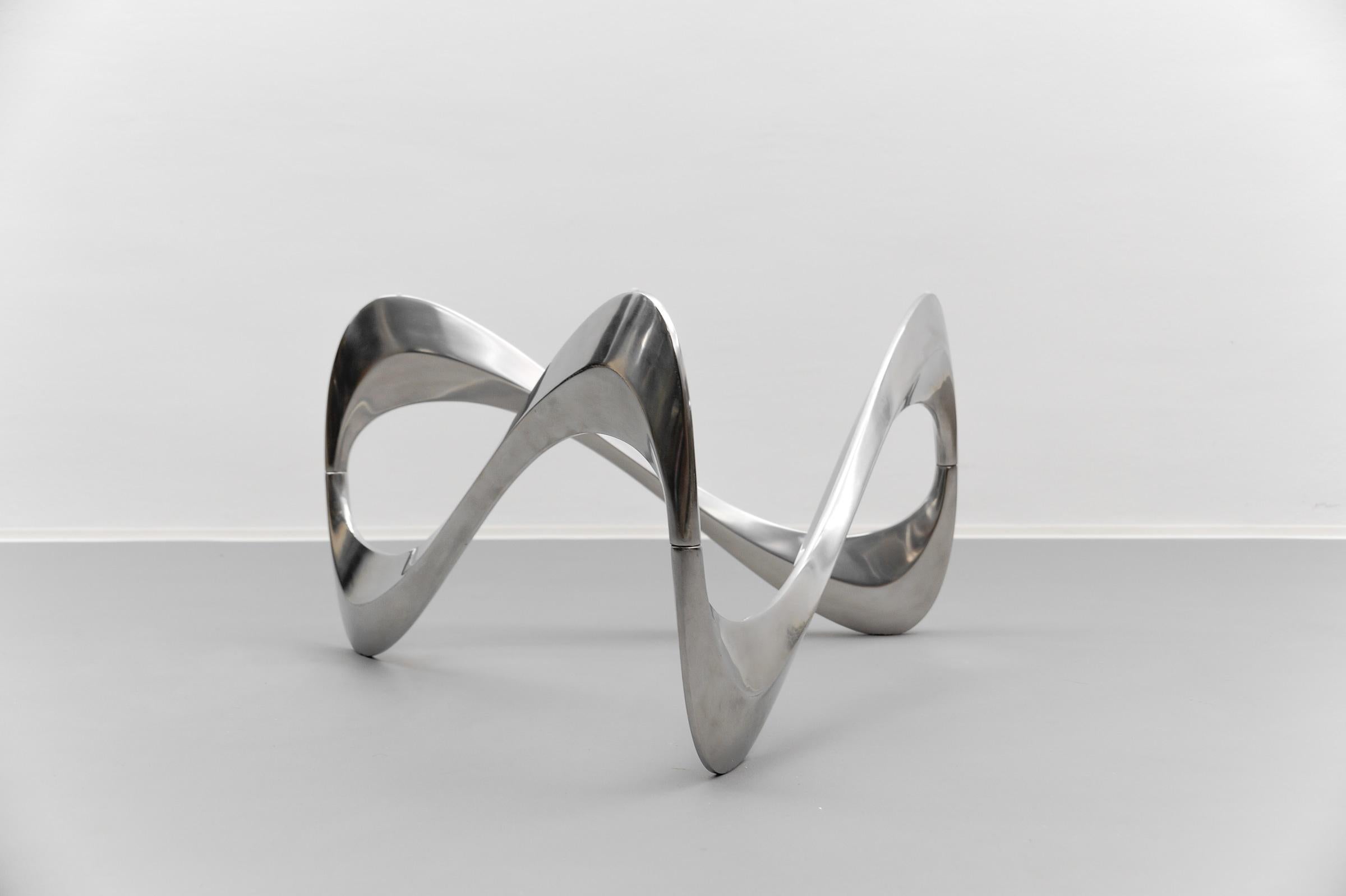 Metal Snake Coffee Table by Knut Hesterberg for Ronald Schmitt, Germany 1970s For Sale