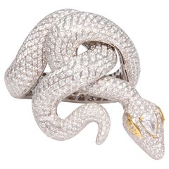 Snake Cuff Bracelet Diamonds “Basilisk” Design by Ella Gafter