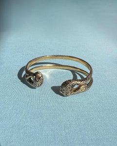 Serpent Snake Cuff Bracelet White Diamond Victorian Style