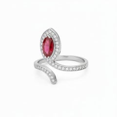 Bague de fiançailles en or 14k à motif de serpent