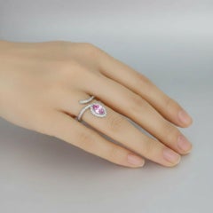 Snake design 14k gold Pink sapphire engagement ring