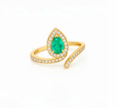 Snake design 14k gold engagement ring