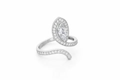 Snake design 14k gold engagement ring