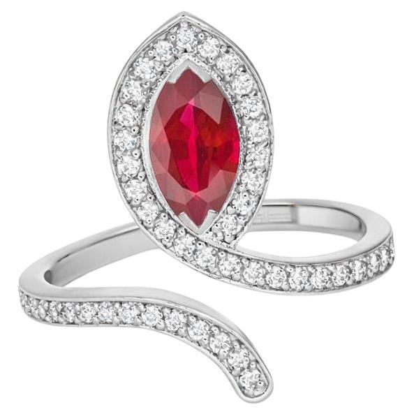 For Sale:  Snake design 14k gold Ruby engagement ring