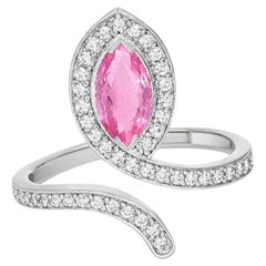 Snake design 14k gold Pink sapphire engagement ring