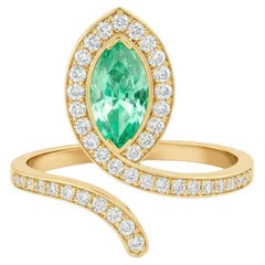 Snake design 14k gold engagement Emerald ring Snake design 14k gold engagement Emerald ring