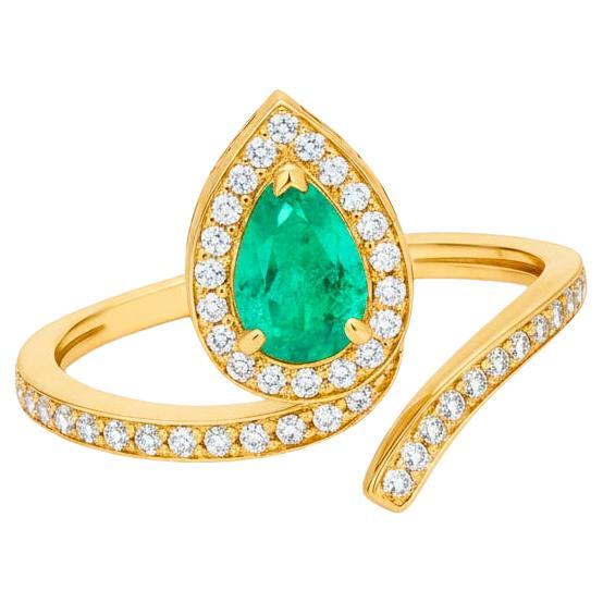 Snake design 14k gold engagement ring