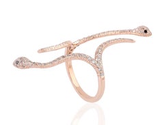 Meghna Jewels Anillo Entre Dedos Serpiente Diamante Oro 14 Kilates
