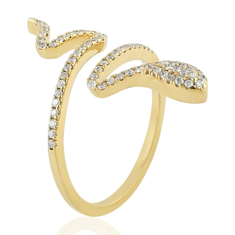 Customizable Snake Diamond 18 Karat Gold Ring For Sale at 1stDibs