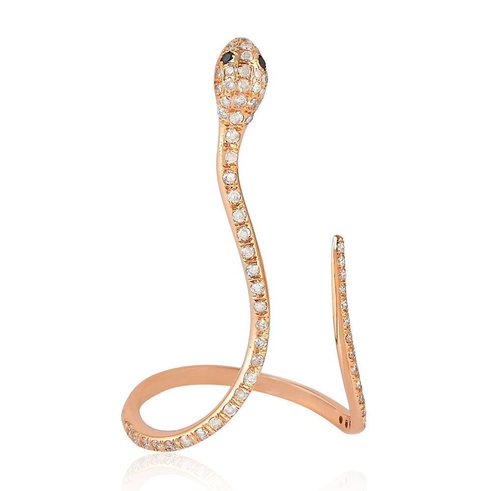 For Sale:  Snake Diamond 18 Karat Gold Ring 4