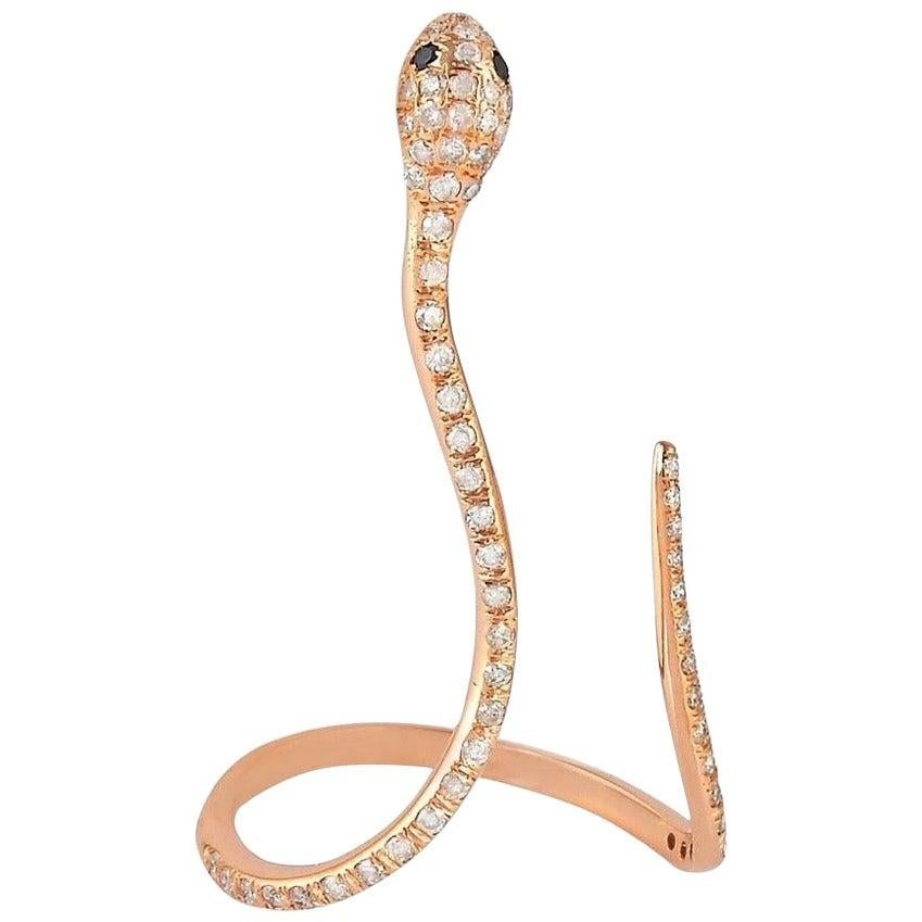 For Sale:  Snake Diamond 18 Karat Gold Ring