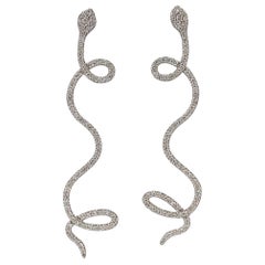 Snake Diamond Earrings in 14K Solid Gold (Certified)