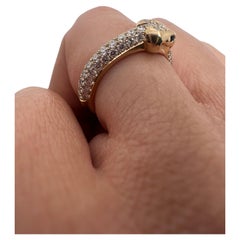 Snake diamond ring 18kt Pave set diamond ring