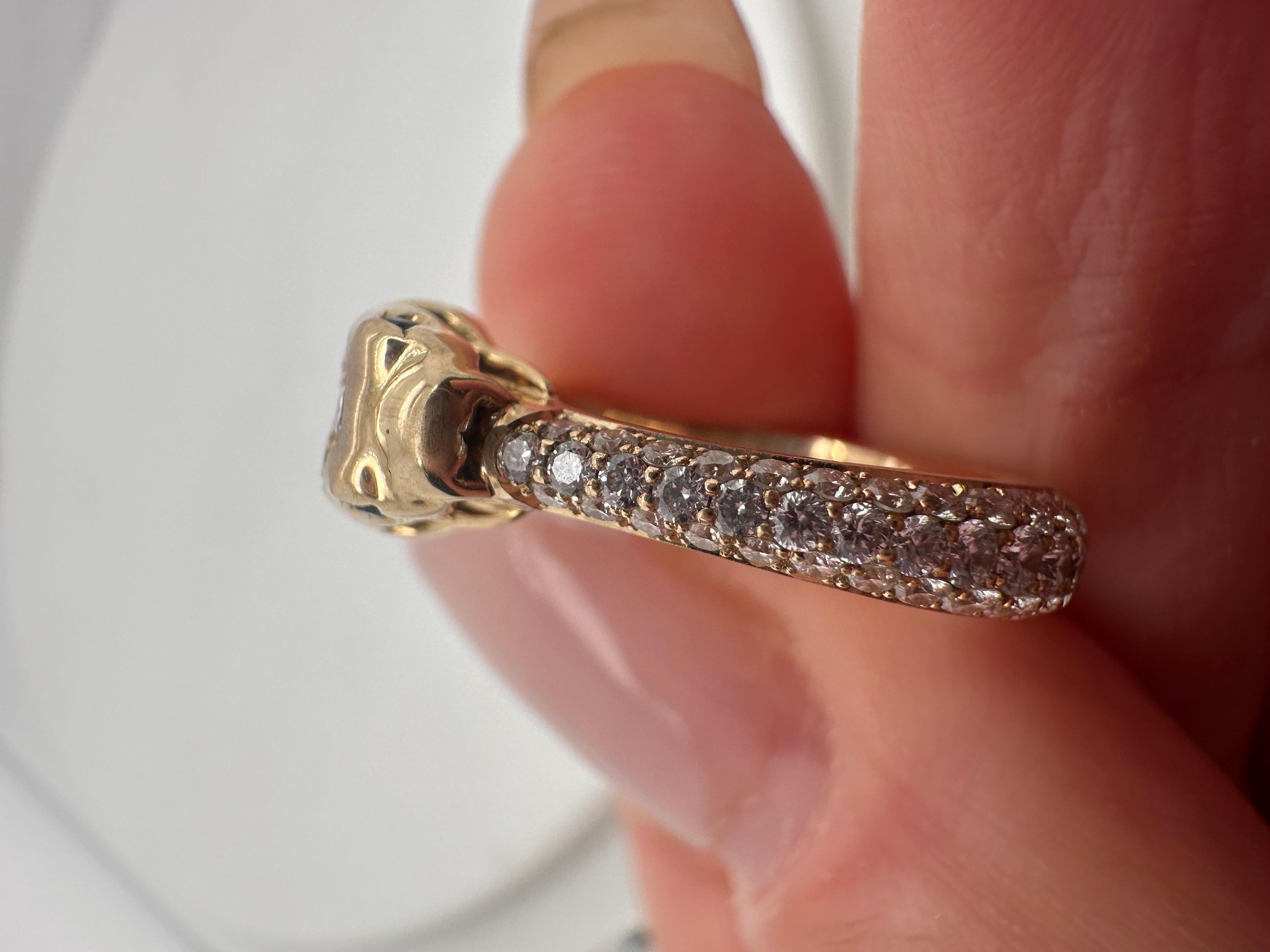Snake diamond ring 18kt Pave set diamond ring For Sale 1