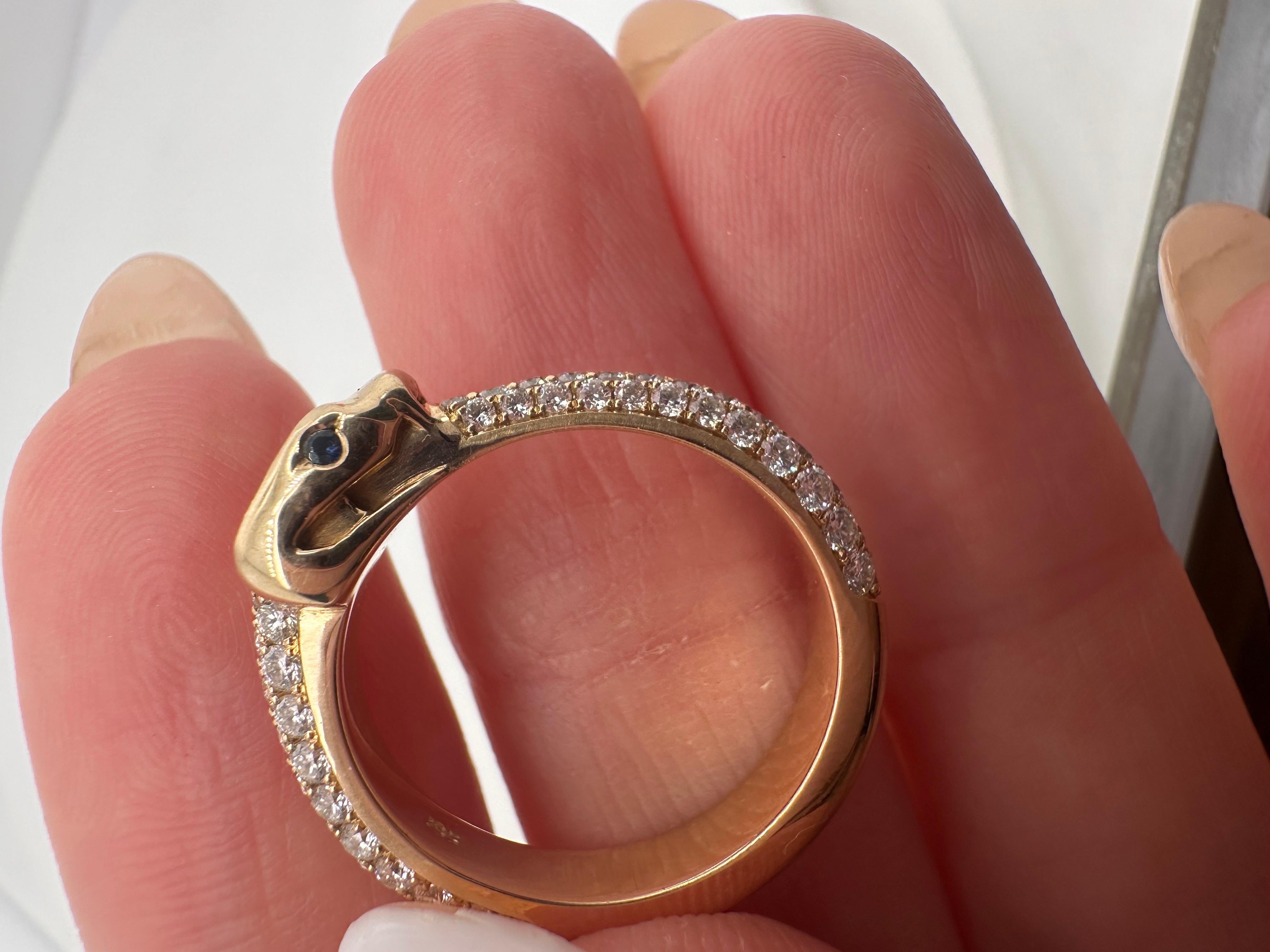 Snake diamond ring 18kt Pave set diamond ring  For Sale 2