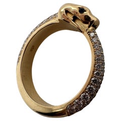 Snake diamond ring 18kt Pave set diamond ring 