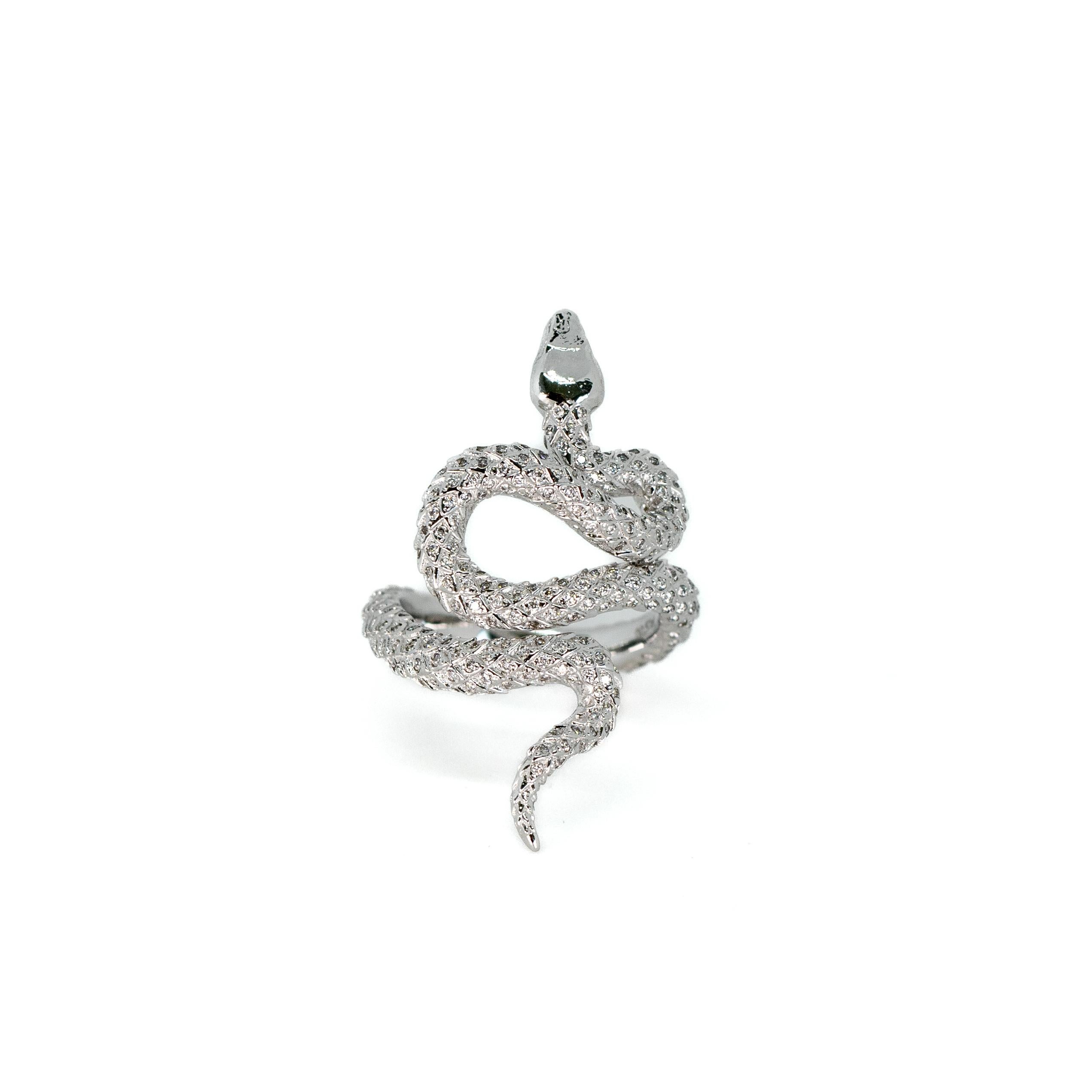 Schlangen-Diamant-Ring für Damen oder Herren im Angebot
