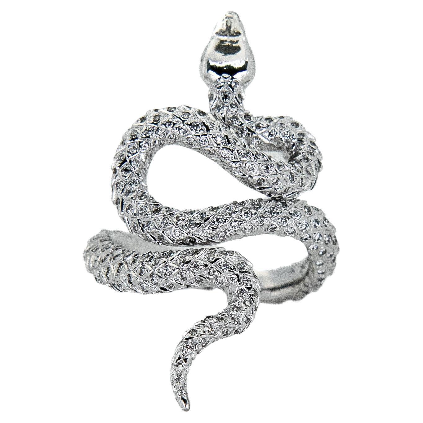 Schlangen-Diamant-Ring im Angebot