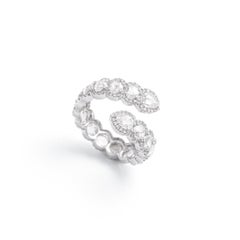 Snake Diamond Rose cut Diamond White Gold 18K Ring