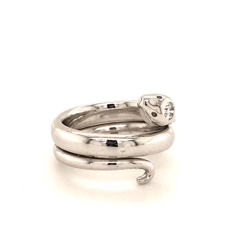 Snake Diamond White Gold 750 Ring For Sale (Free Shipping) at 1stDibs