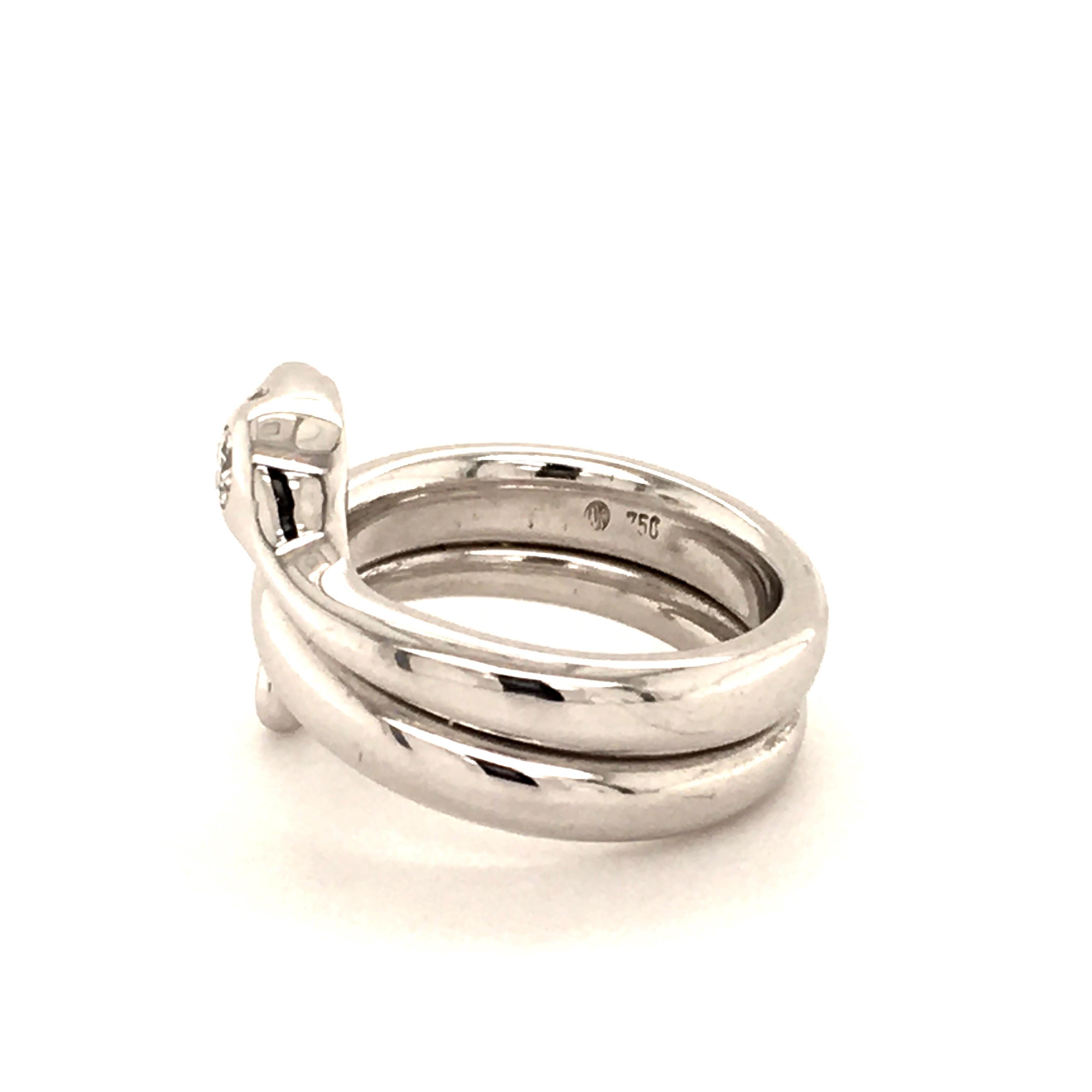 Contemporary Snake Diamond White Gold 750 Ring