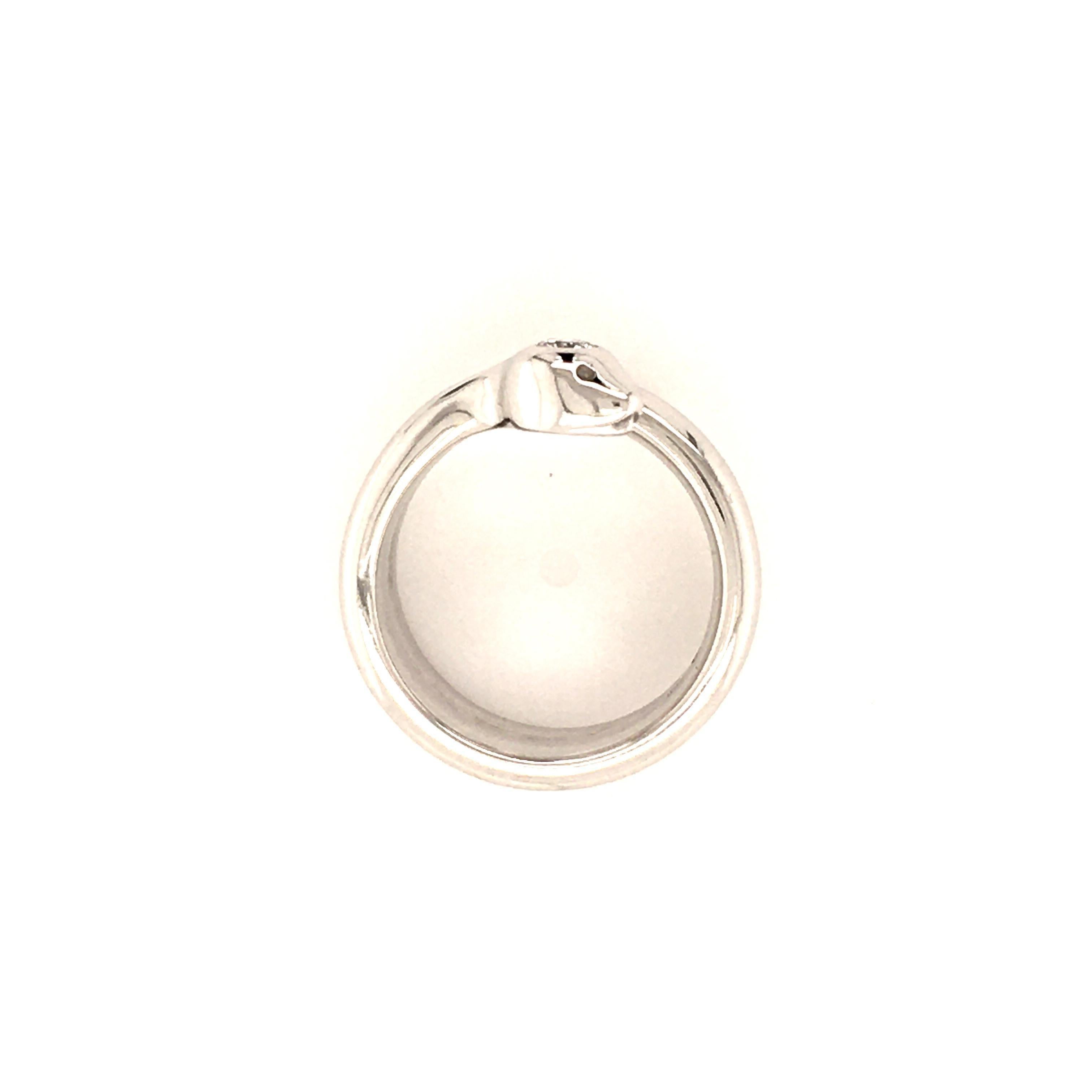 Women's or Men's Snake Diamond White Gold 750 Ring