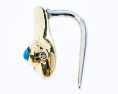 Snake Earring Gold White Diamond Opal J Dauphin