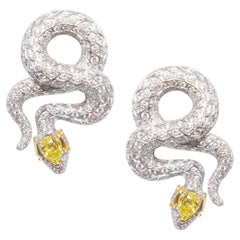 Schlangenohrringe Diamanten Basilisk Design von Ella Gafter