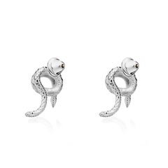 Silver Snake Earrings