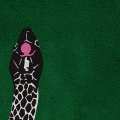 Snake Rug in Hand Tufted Wool and Botanical Silk by Rug'Society