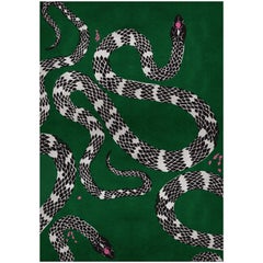 Snake Rug in Hand Tufted Wool and Botanical Silk by Rug'Society