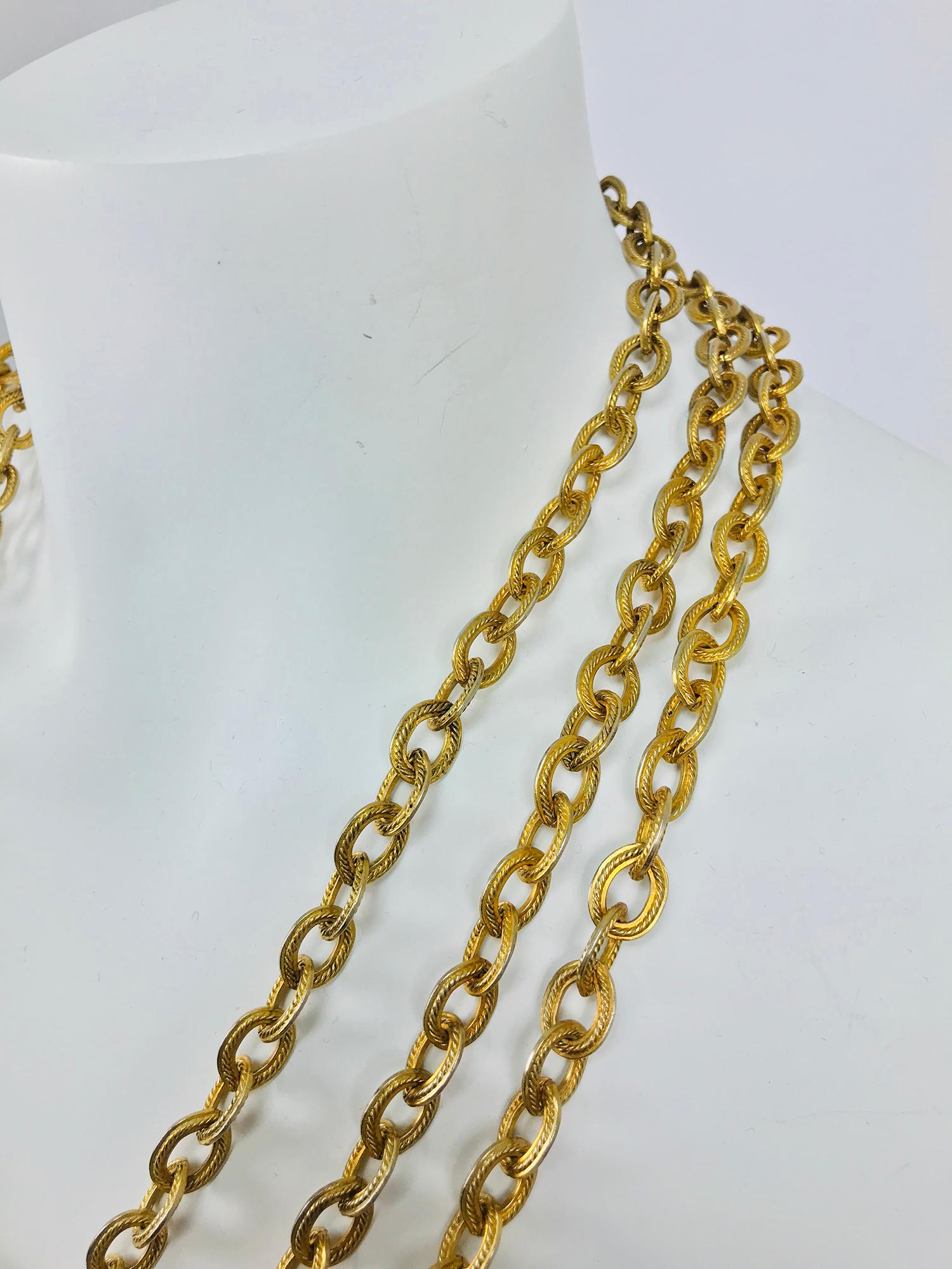 Snake Festoon Necklace in faux Gold and Rhinestone Vintage In Good Condition In West Palm Beach, FL