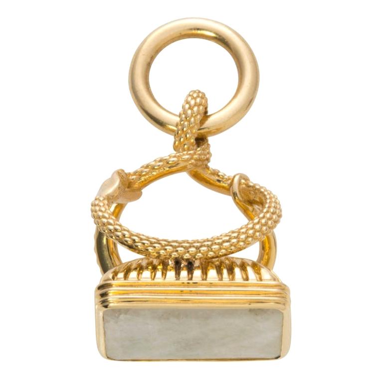 Snake Fob in 14 Karat Yellow Gold For Sale