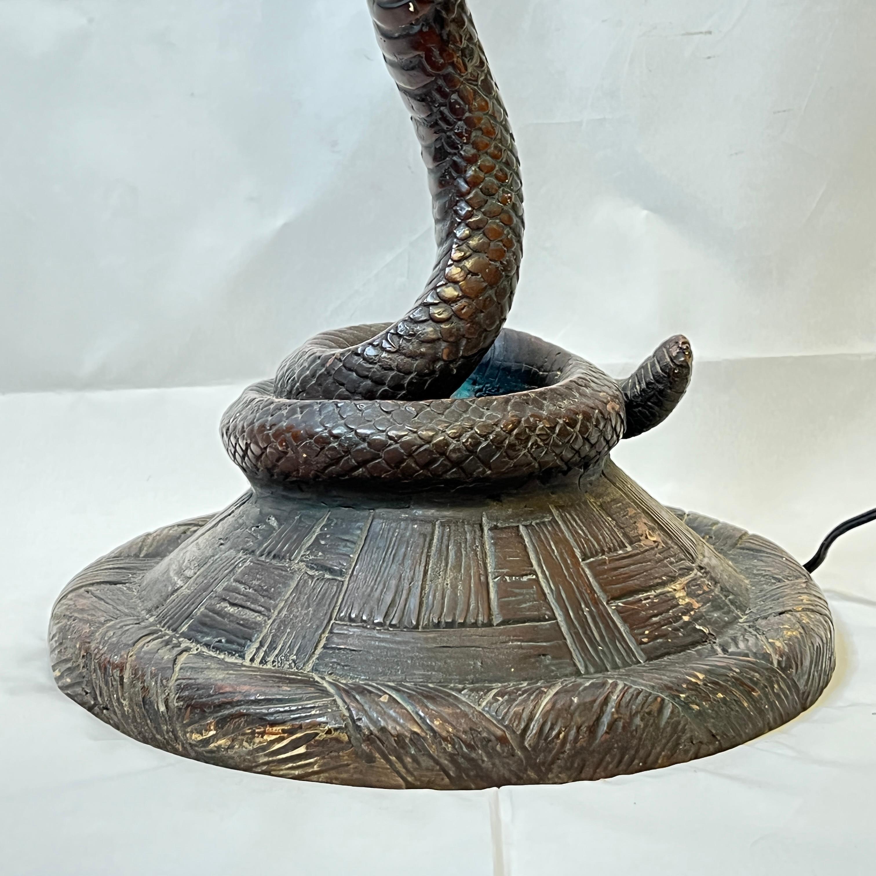 Snake Form Floor Lamp After Original by Edgar Brandt For Sale 1