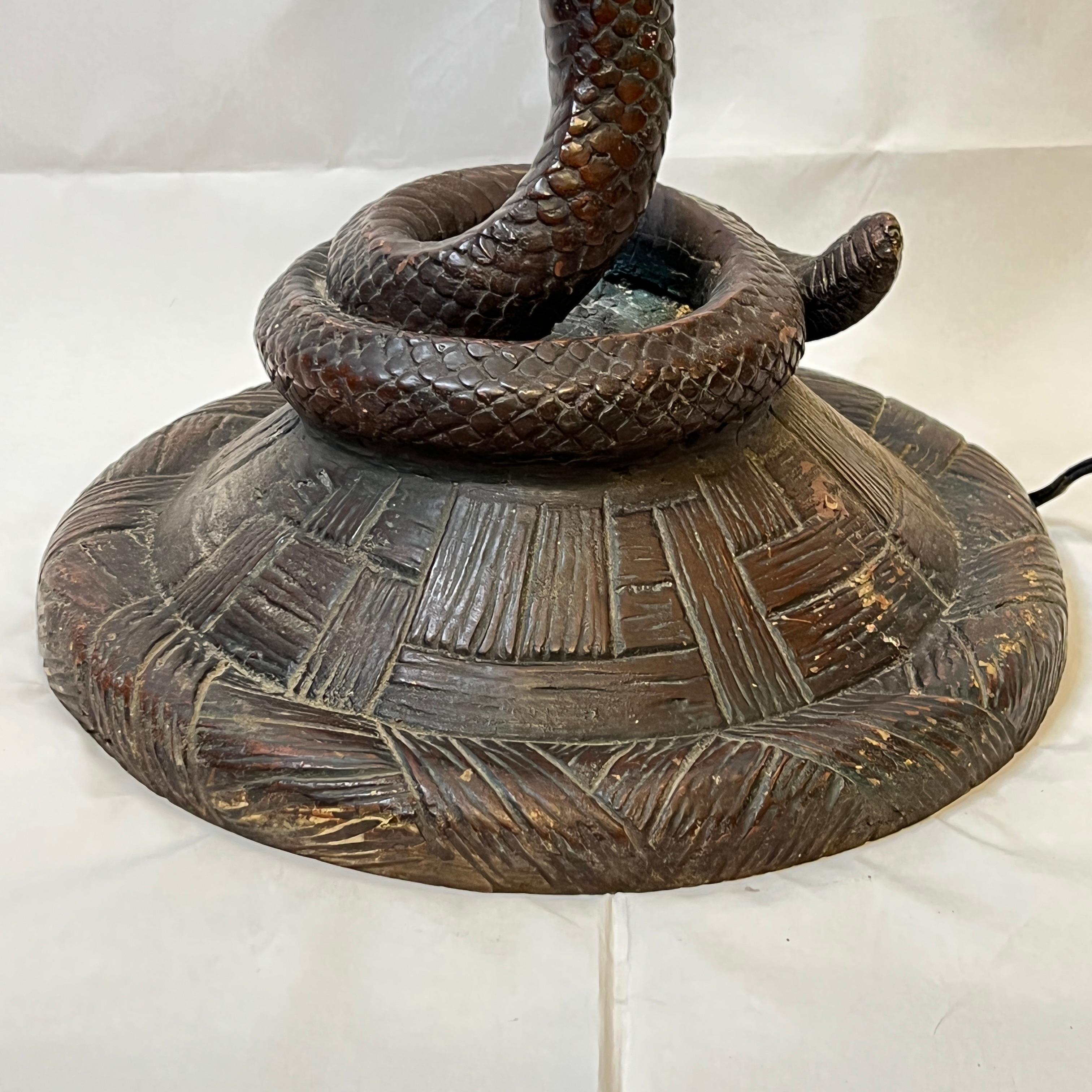 Snake Form Floor Lamp After Original by Edgar Brandt For Sale 3