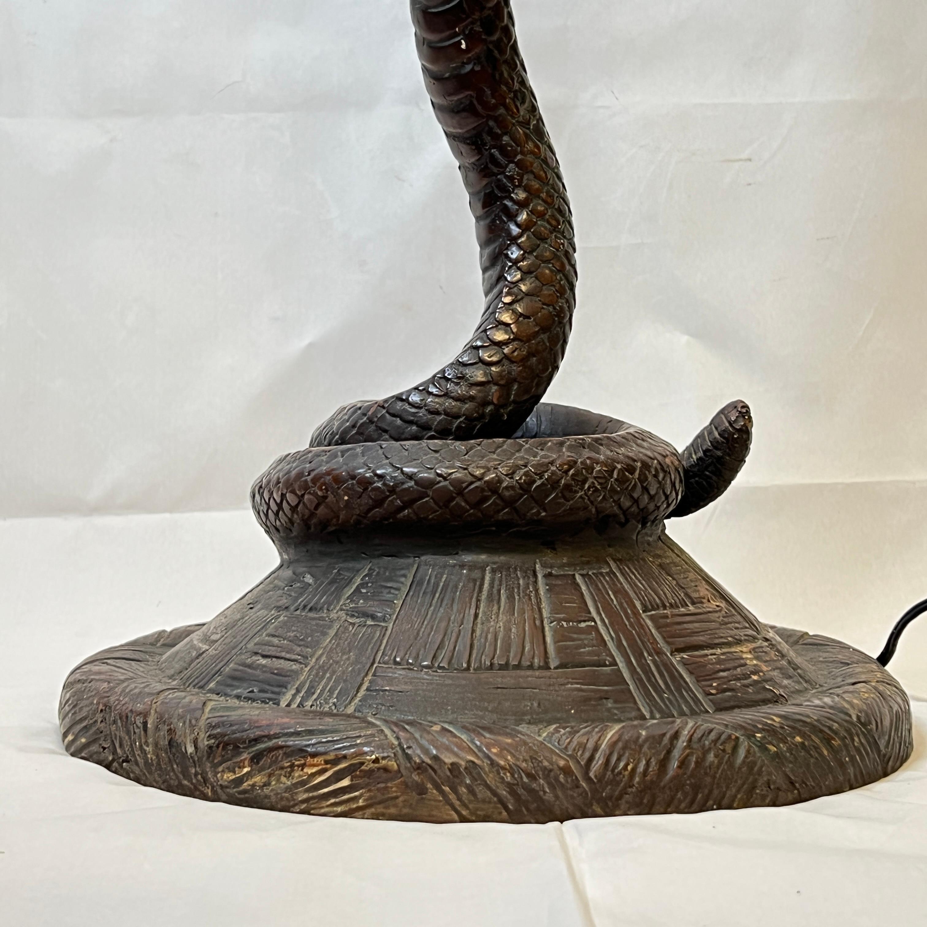 Snake Form Floor Lamp After Original by Edgar Brandt For Sale 4