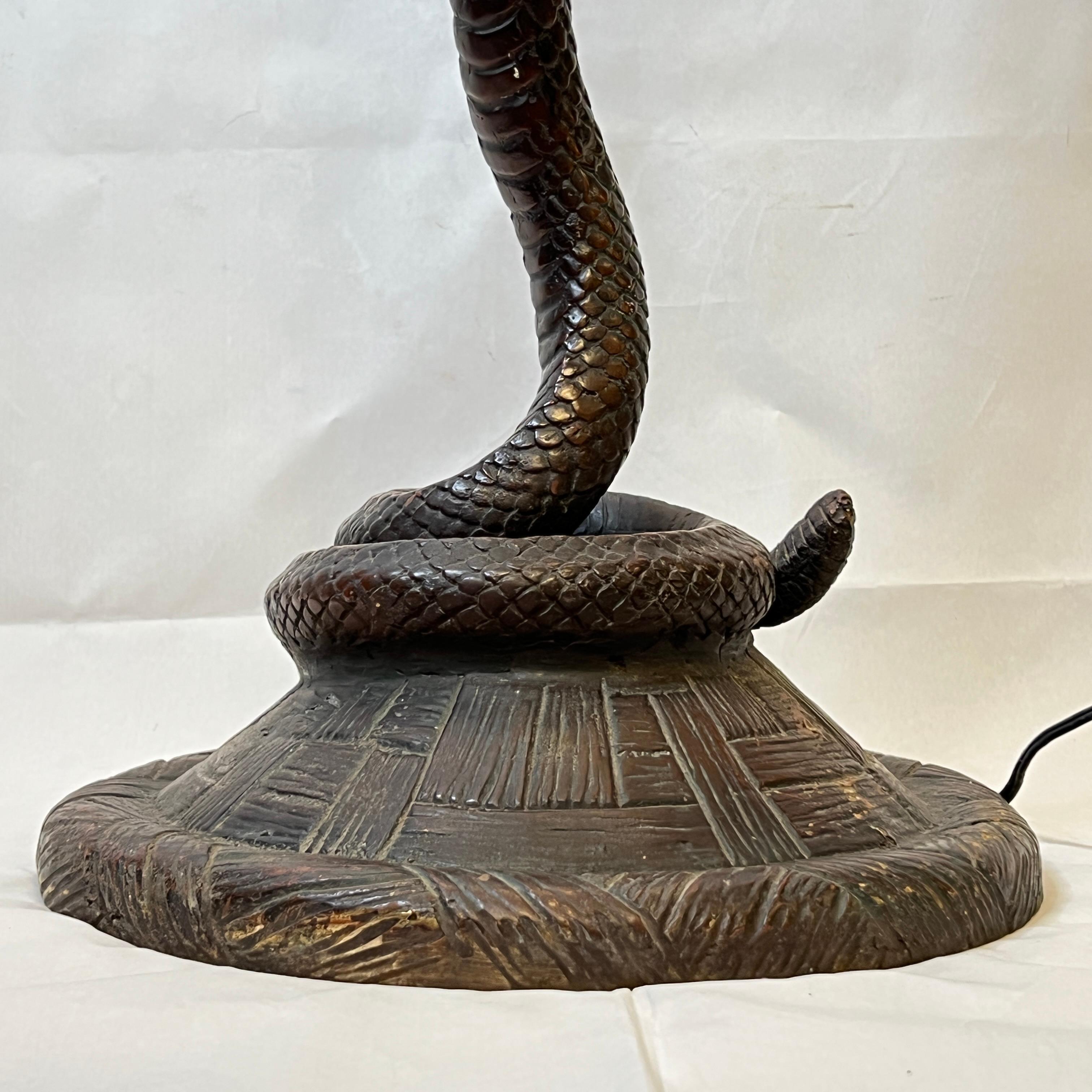 Snake Form Floor Lamp After Original by Edgar Brandt For Sale 5