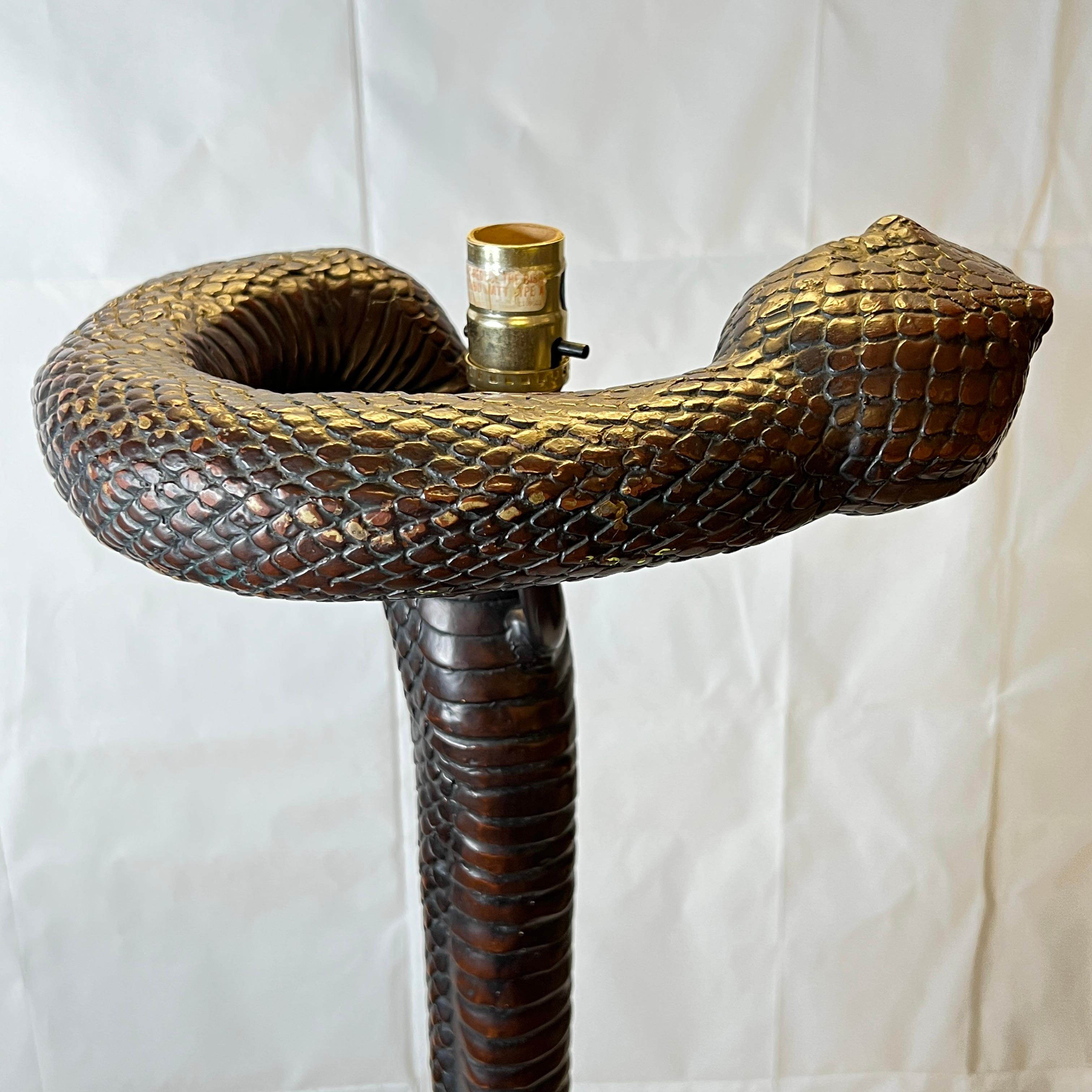 Snake Form Floor Lamp After Original by Edgar Brandt For Sale 8