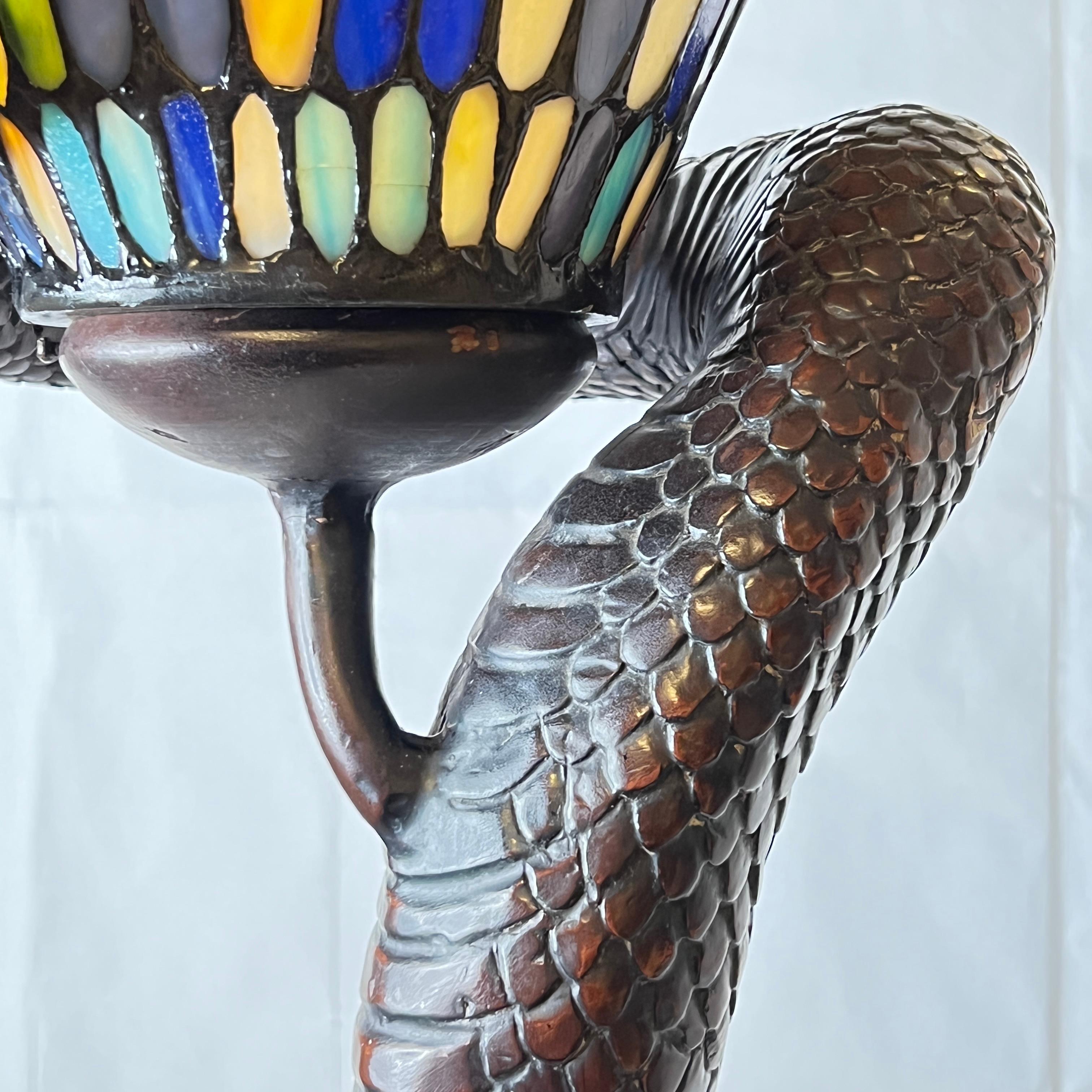Snake Form Floor Lamp After Original by Edgar Brandt In Good Condition For Sale In New York, NY