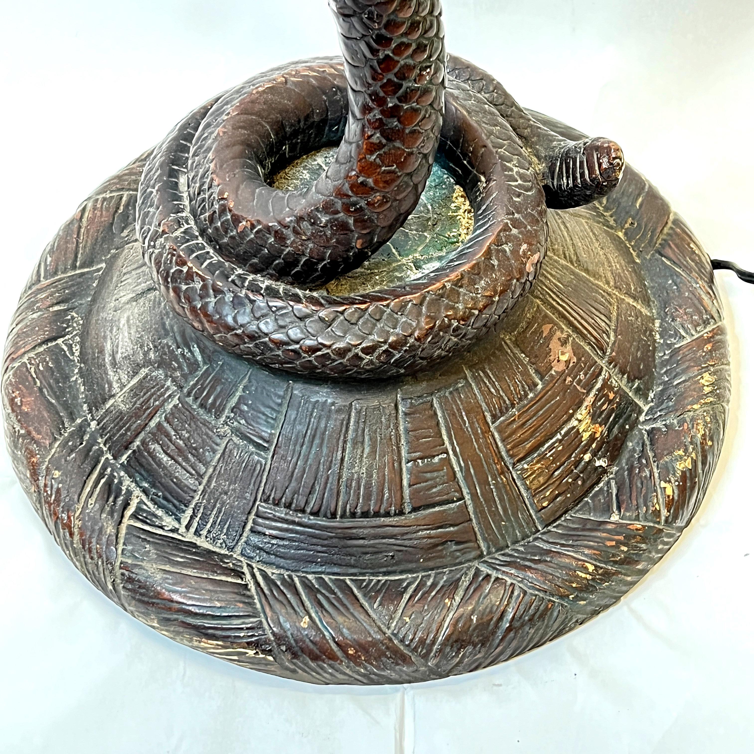 20th Century Snake Form Floor Lamp After Original by Edgar Brandt For Sale