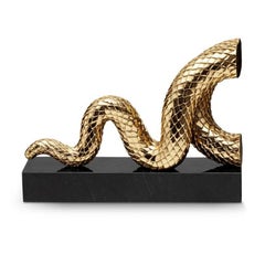 Snake Gold Bookend Set Gold Plated or Platinum Plated